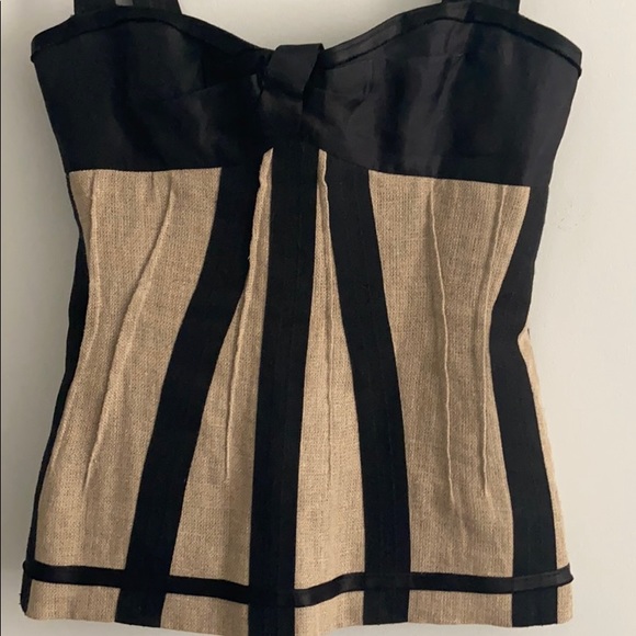 D&G Black Silk & Linen Corset Top, size 40 - Picture 3 of 6